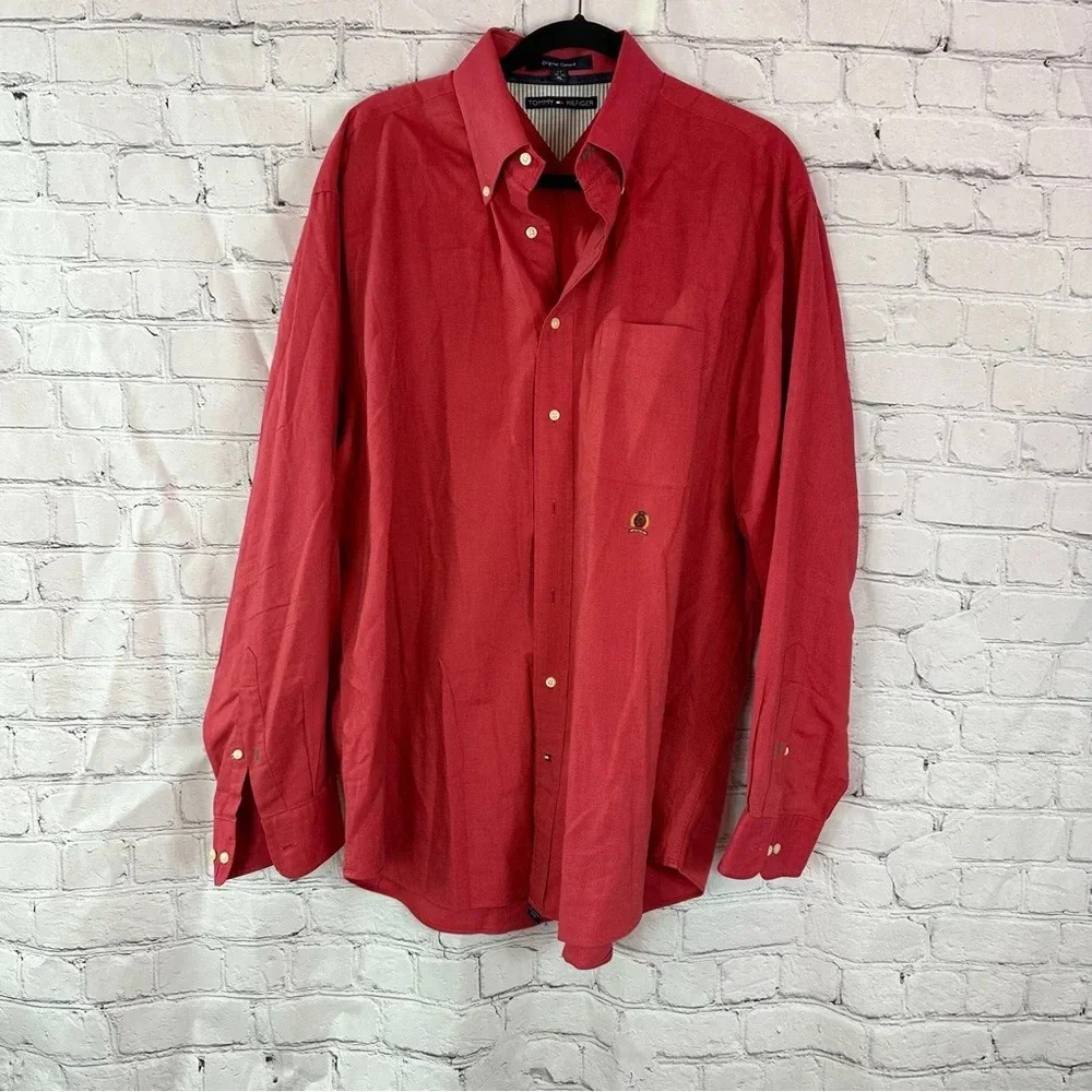 tommy hilfiger original oxford mens XL preppy minimalist Classic American prep
